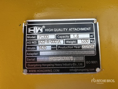 2025 Hongwing Excavator Bucket - Fits PC300 (Unused)