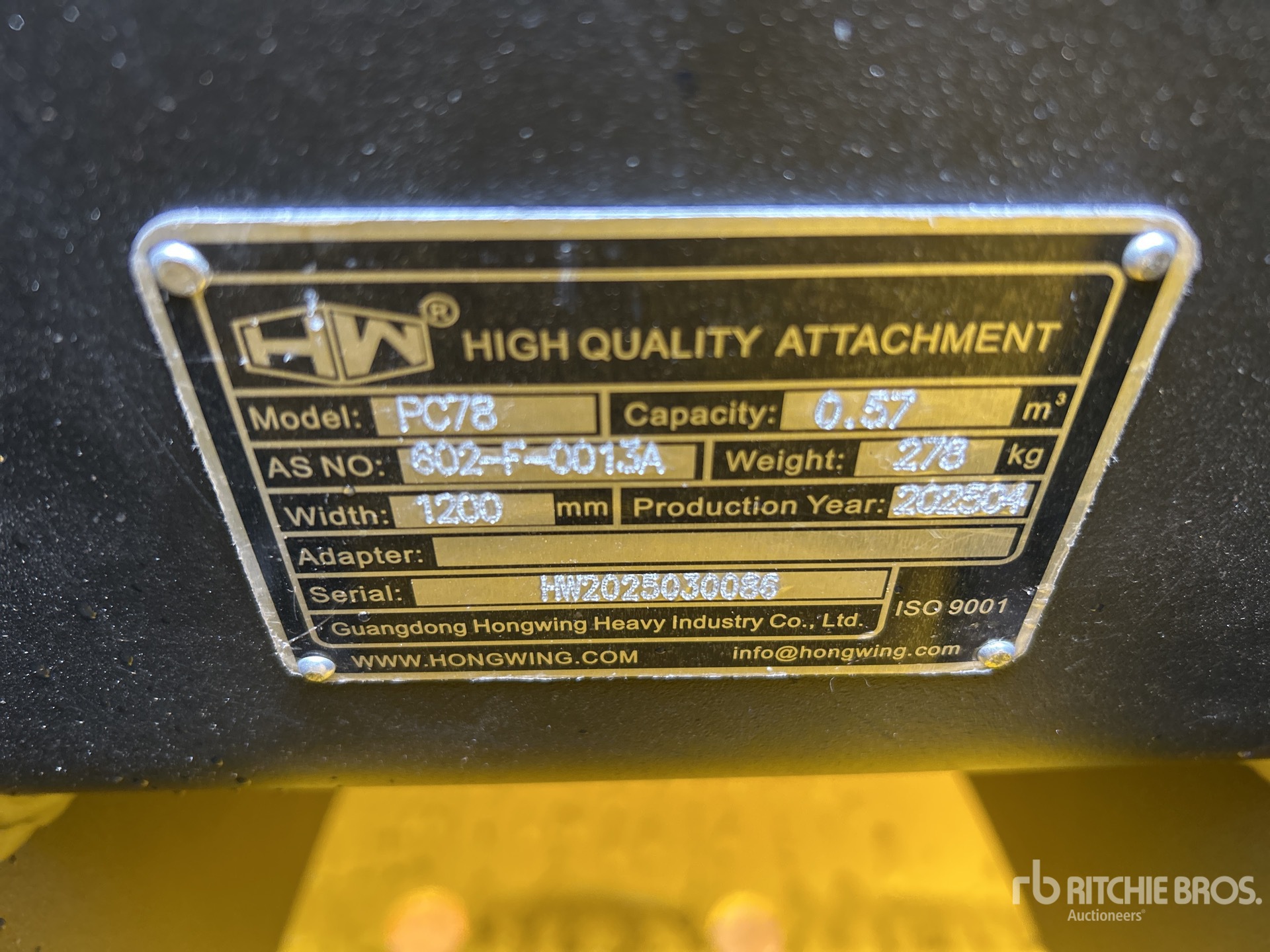2025 Hongwing Cleanup Excavator Bucket - Fits PC78 (Unused)
