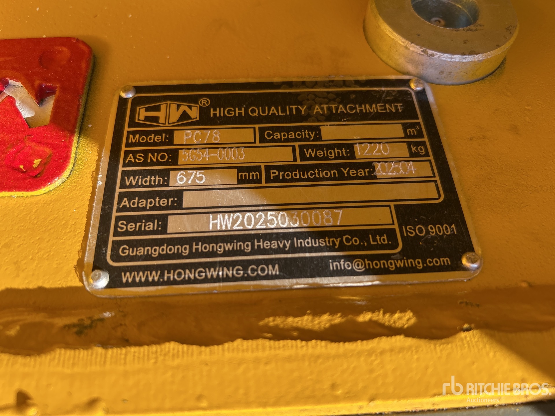 2025 Hongwing Rotating Excavator Coupler - Fits PC78 (Unused)