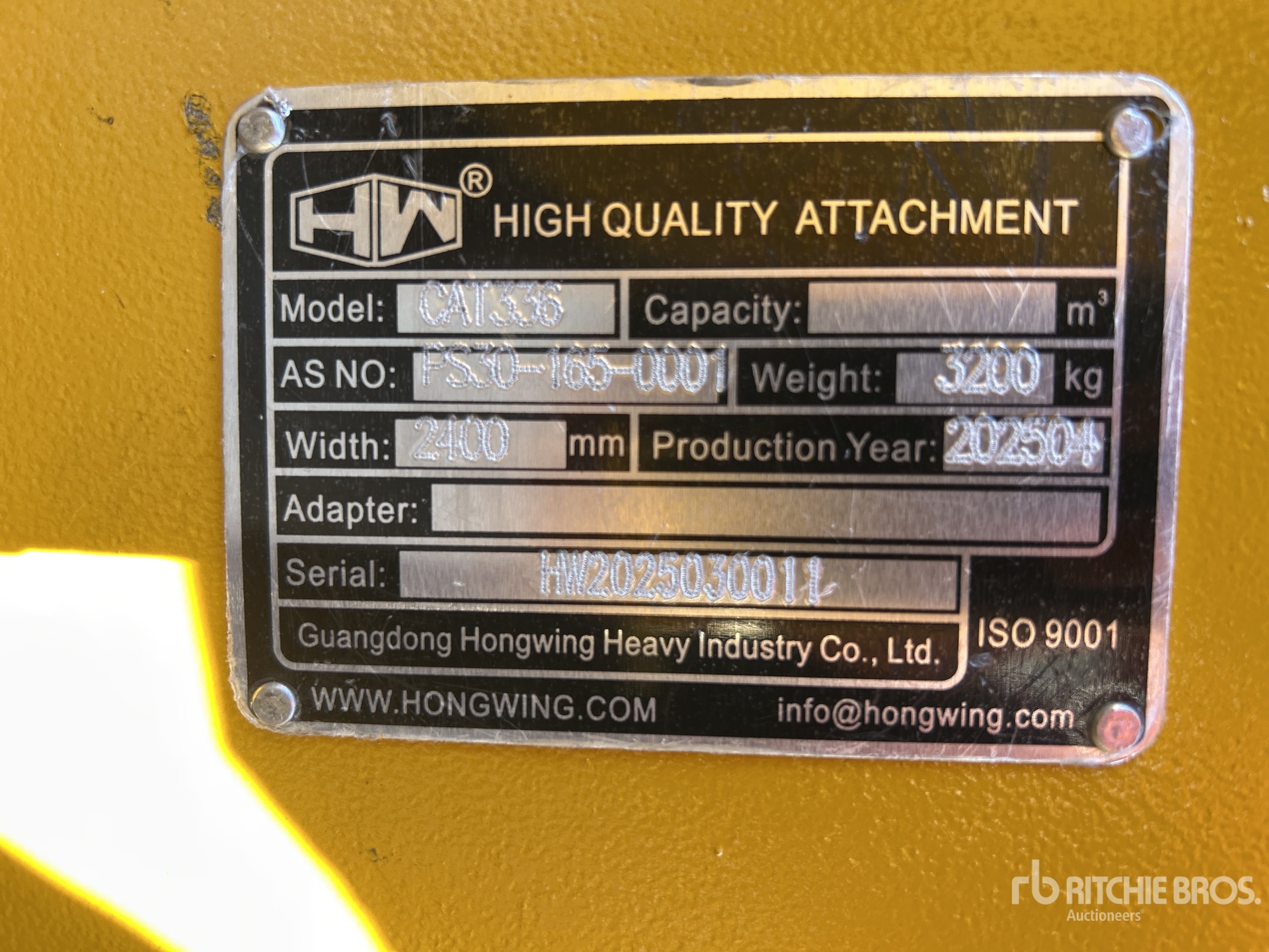 2025 Hongwing Hydraulic Breaker - Fits CAT 336D (Unused)