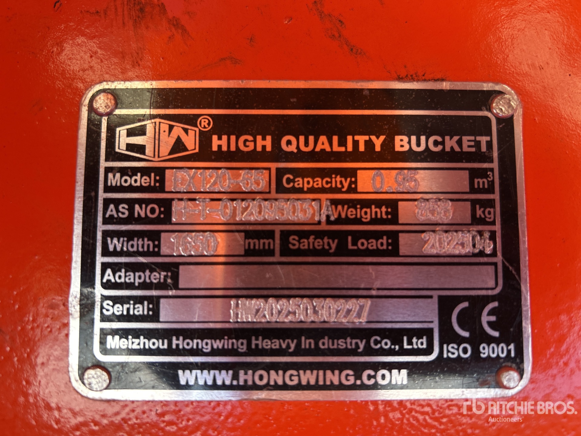 2025 Hongwing Tilting Cazo para excavadora - Fits EX120-65 (Unused)