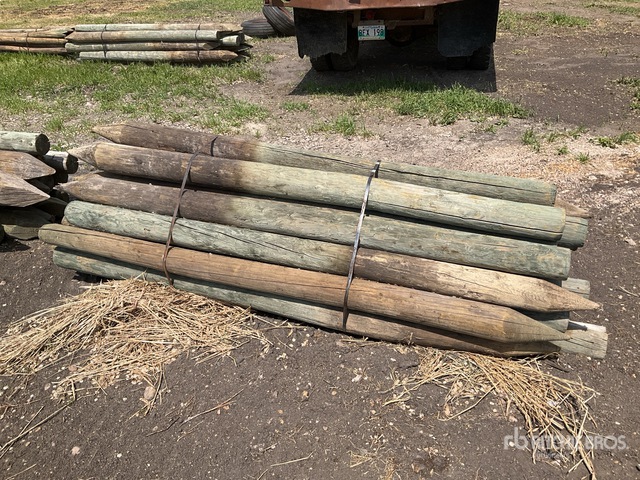 Quantity of (25) 7 ft x 5 in Treated Fence Posts | Ritchie Bros ...
