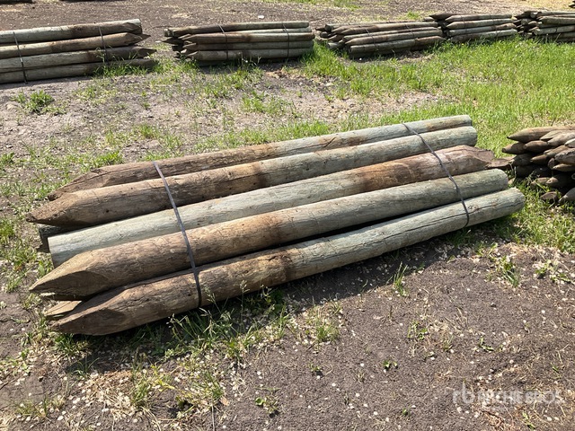 Quantity of (16) 8 ft x 5 in Treated Fence Posts | Ritchie Bros ...