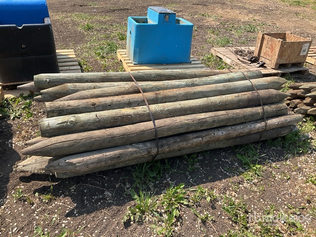 Quantity of (25) 7 ft x 4 in Treated Fence Posts | Ritchie Bros ...