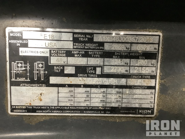 MONTACARGAS ELéCTRICO 2018 LINDE E18