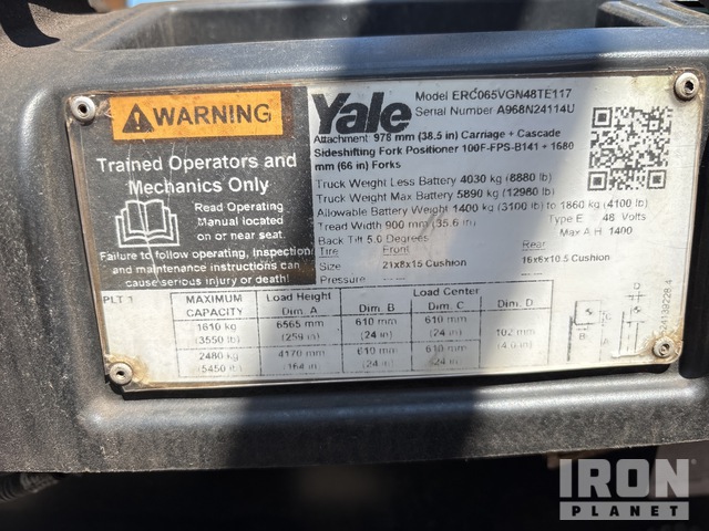 MONTACARGAS ELéCTRICO 2020 YALE ERC065VGN48TE117