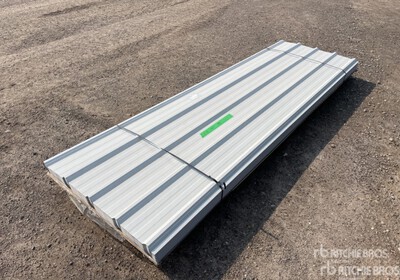 Quantity of (200) 10 ft x 3 ft Sheets of 6000 sq ft White Steel Siding Roofing (Unused)