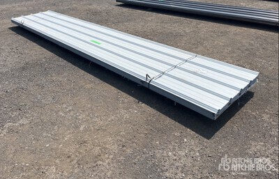 Quantity of (125) 16 ft x 3 ft Sheets of 6000 sq ft White Steel Siding Roofing (Unused)
