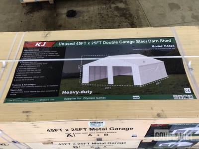 KJ K4525 Double Garage Steel Barn Shed - Unused
