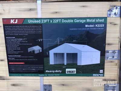 KJ K2223 Double Garage Metal Shed - Unused