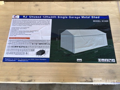 KJ K1220 Single Garage Metal Shed - Unused