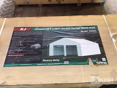 KJ K2223 Double Garage Metal Shed - Unused