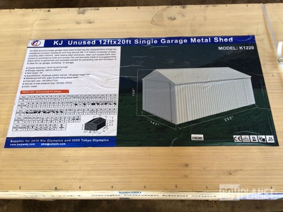 KJ K1220 Single Garage Metal Shed - Unused