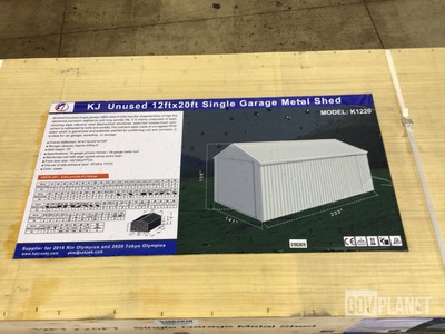 KJ K1220 Single Garage Metal Shed - Unused