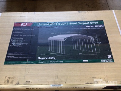 KJ K4020 Steel Carport Shed - Unused