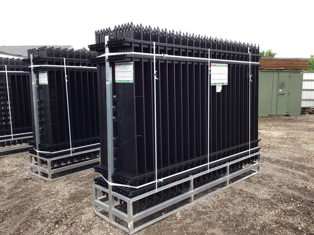 (24) Pieces of KJ Powder Coated Steel Fence w/(25) Post Connectors - Unused