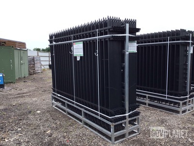 (24) Pieces of KJ Powder Coated Steel Fence w/(25) Post Connectors - Unused