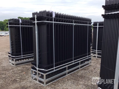(24) Pieces of KJ Powder Coated Steel Fence w/(25) Post Connectors - Unused