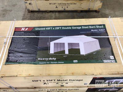 KJ K4525 Double Garage Steel Barn Shed - Unused