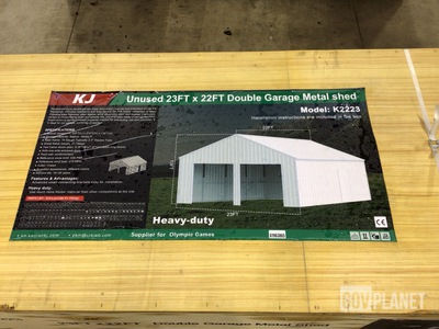 KJ K2223 Double Garage Metal Shed - Unused