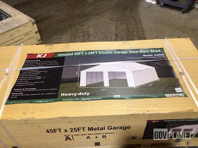 KJ K4525 Double Garage Steel Barn Shed - Unused
