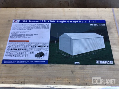 KJ K1220 Single Garage Metal Shed - Unused
