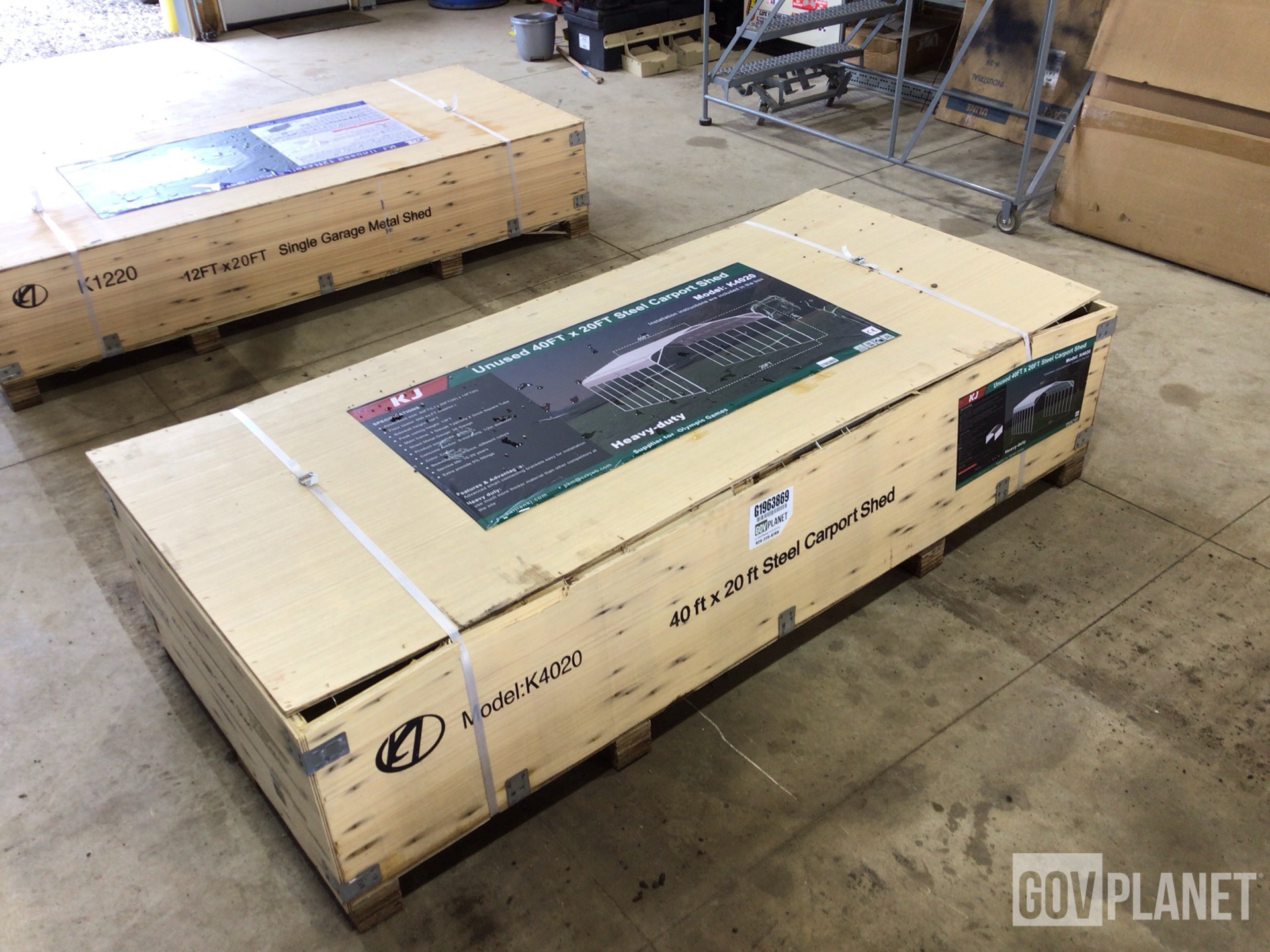 Surplus KJ K4020 Steel Carport Shed - Unused in Capac, Michigan