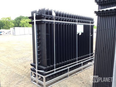 (24) Pieces of KJ Powder Coated Steel Fence w/(25) Post Connectors - Unused