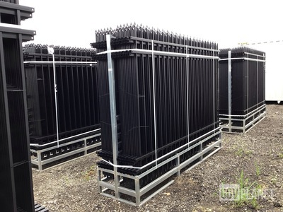 (24) Pieces of KJ Powder Coated Steel Fence w/(25) Post Connectors - Unused