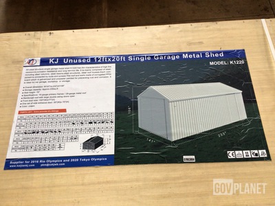 KJ K1220 Single Garage Metal Shed - Unused