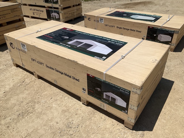 KJ K2223 Double Garage Metal Shed - Unused