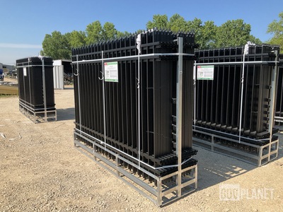 (24) Pieces of KJ Powder Coated Steel Fence w/(25) Post Connectors - Unused
