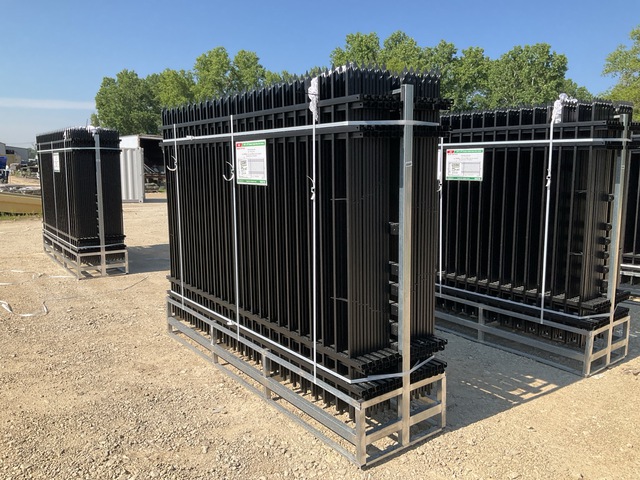 (24) Pieces of KJ Powder Coated Steel Fence w/(25) Post Connectors - Unused