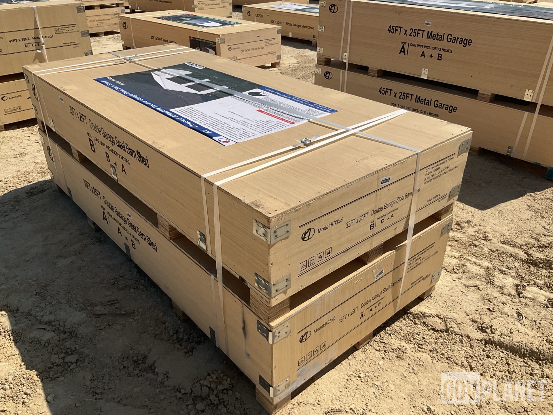 Surplus KJ K3325 Double Garage Steel Barn Shed - Unused in Abilene