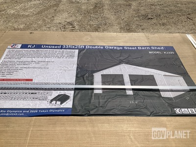 KJ K3325 Double Garage Steel Barn Shed - Unused