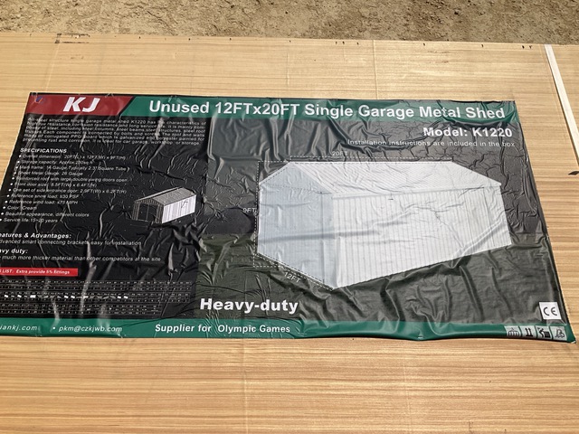 KJ K1220 Single Garage Metal Shed - Unused