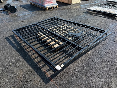 2025 SKLP SK-14BL 14 ft x 7 ft Wrought Iron Bi-Parting Driveway Gate (Unused)