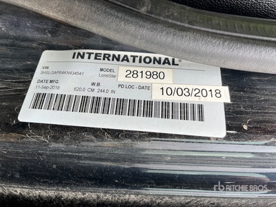 2019 International LoneStar 6x4 Sleeper Truck Tractor