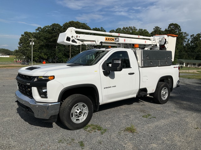 2022 Axion UR3410 27 ft on 2021 Chevrolet Silverado 2500HD 4x4 Bucket Truck
