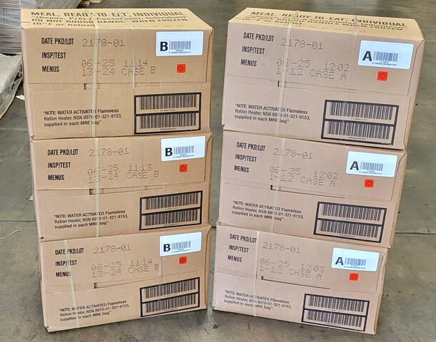 (6) Cases of Genuine U.S. G.I. Military MRE'S (Meals ready to Eat)