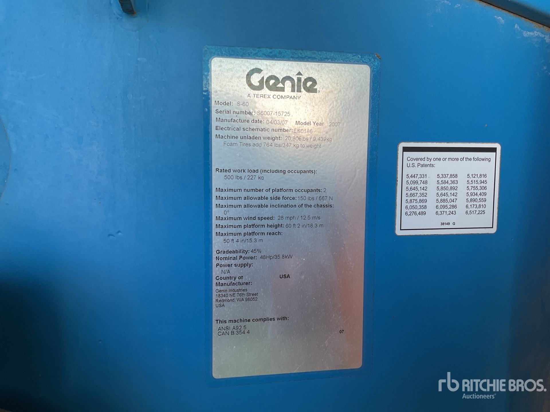 2007 Genie S60 4WD Diesel Elevador Telescopico / Teleskoparbeitsbühne