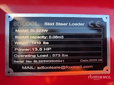 2025 SDLOOL SL323W Mini Skid Steer Loader (Unused)