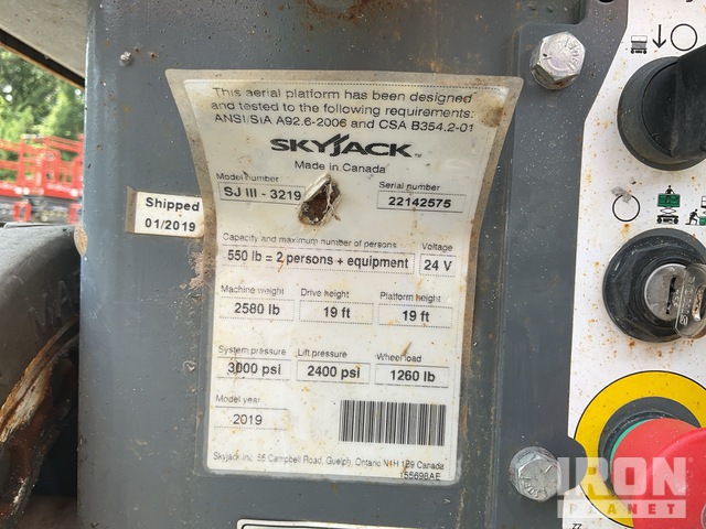 ELEVADOR TIJERA 2019 SKYJACK SJIII3219