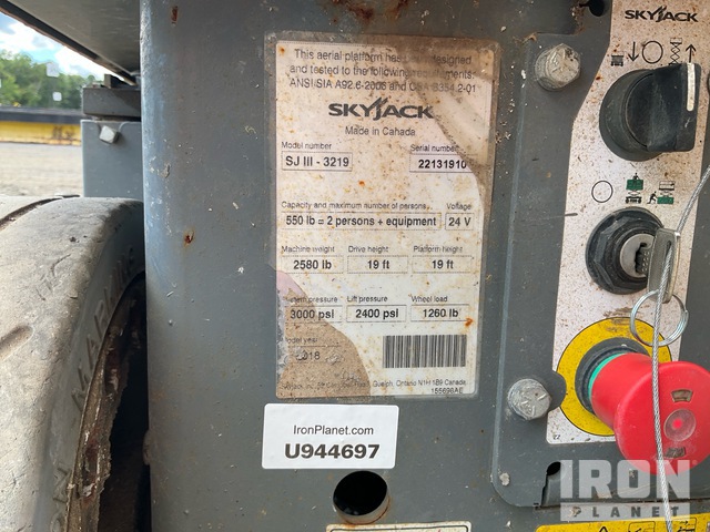 ELEVADOR TIJERA 2018 SKYJACK SJIII3219