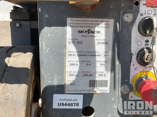 ELEVADOR TIJERA 2018 SKYJACK SJIII3219