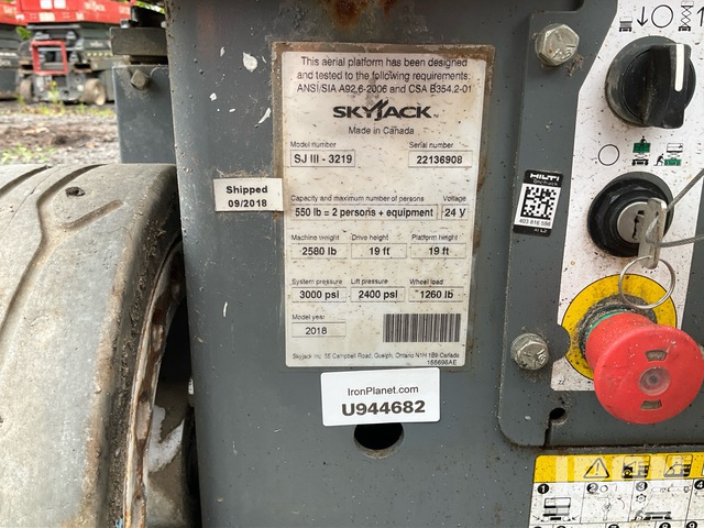 ELEVADOR TIJERA 2018 SKYJACK SJIII3219