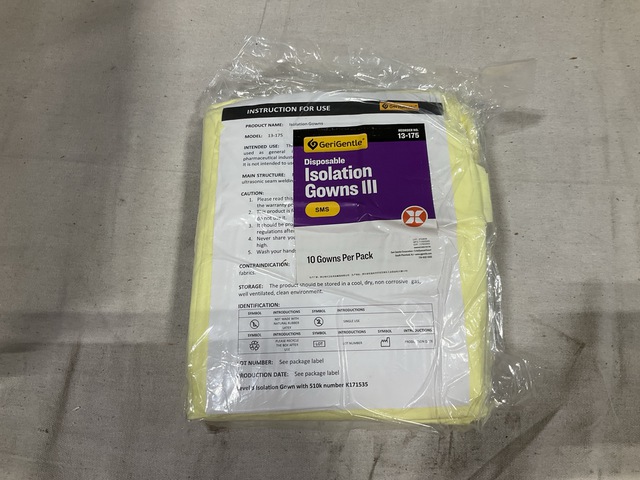 (50) Cases of GeriGentle 13-175 Disposable III Isolation Gowns (50) Cases of GeriGentle 13-175 Disposable III Isolation Gowns