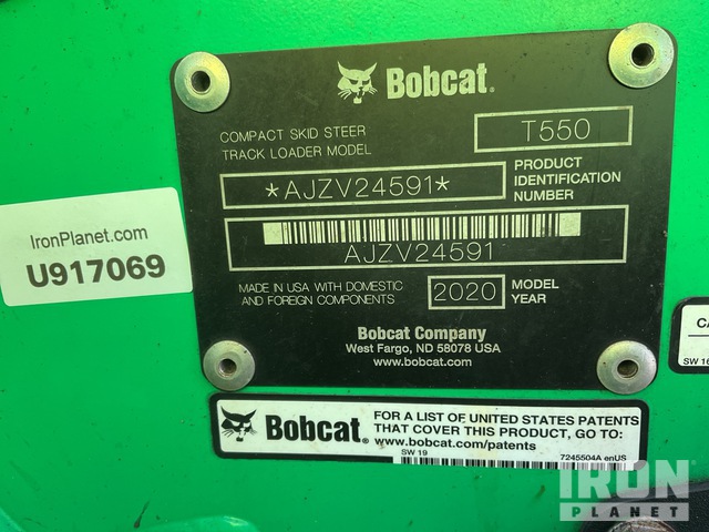 MINI CARGADOR SOBRE ORUGAS 2020 BOBCAT T550