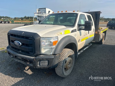 2011 Ford F-550 XL 4x4 Crew Cab Flatbed Truck (Inoperable)
