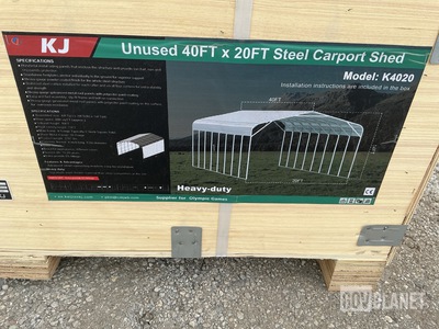 KJ K4020 Steel Carport Shed - Unused